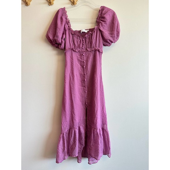 NEW ASTR The Label Rocco Dress Orchid Fuchsia Cottage Ruffle Puff Sleeve Size XS - Picture 16 of 16